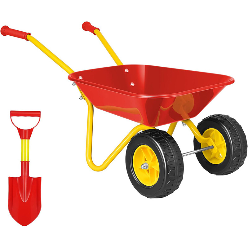 Kids Wheelbarrow Children Garden Cart w/ Toddler Gardening Tool