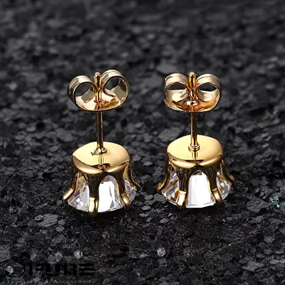 Stainless steel gold earrings clearance