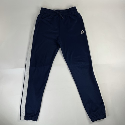 Reebok Track Pants XL 18/20 Navy Blue Youth Kids Joggers Drawstring Used Stained - Picture 7 of 12