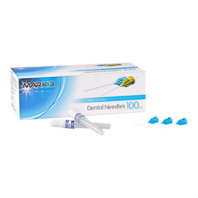 Plastic Needles, 30g Extra Short 1/2'', Blue, 100/Box, 4 Boxes, Mark3, 100-16305