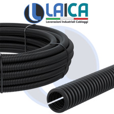 TUBO CORRUGATO APERTO Ø 9 mm NERO PER AUTO MOTO NAUTICA CAMPER ROULOTTES 1 MT