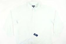 CLUB ROOM CHECK MINT GREEN 18.5 POLYESTER STRETCH TRAVELER BUTTON FRONT SHIRT