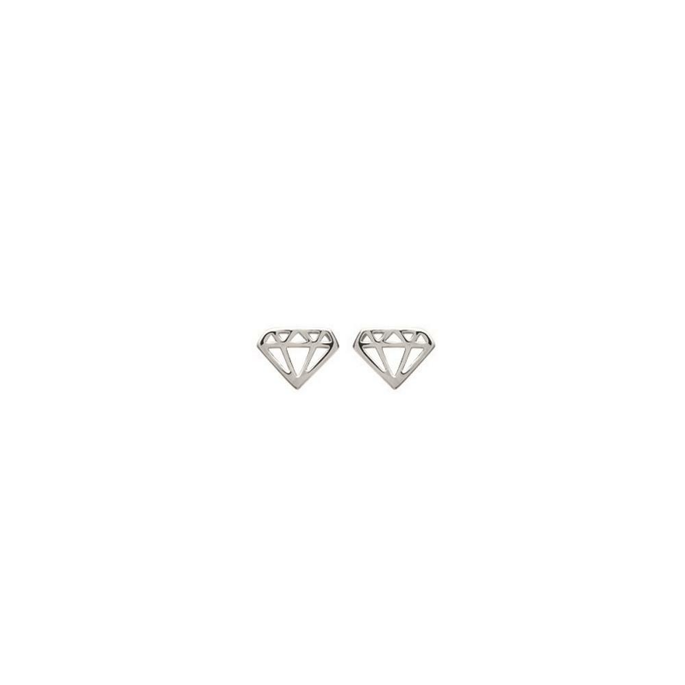 Boucles d'oreilles diamant argent 925 rhodié - Idée cadeau d'anniversaire femme