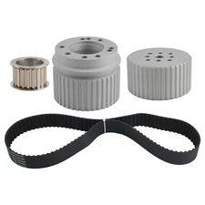 Long Water Pump Billet Aluminum Gilmer Belt Drive Pulley Kit For Chevy SBC 350