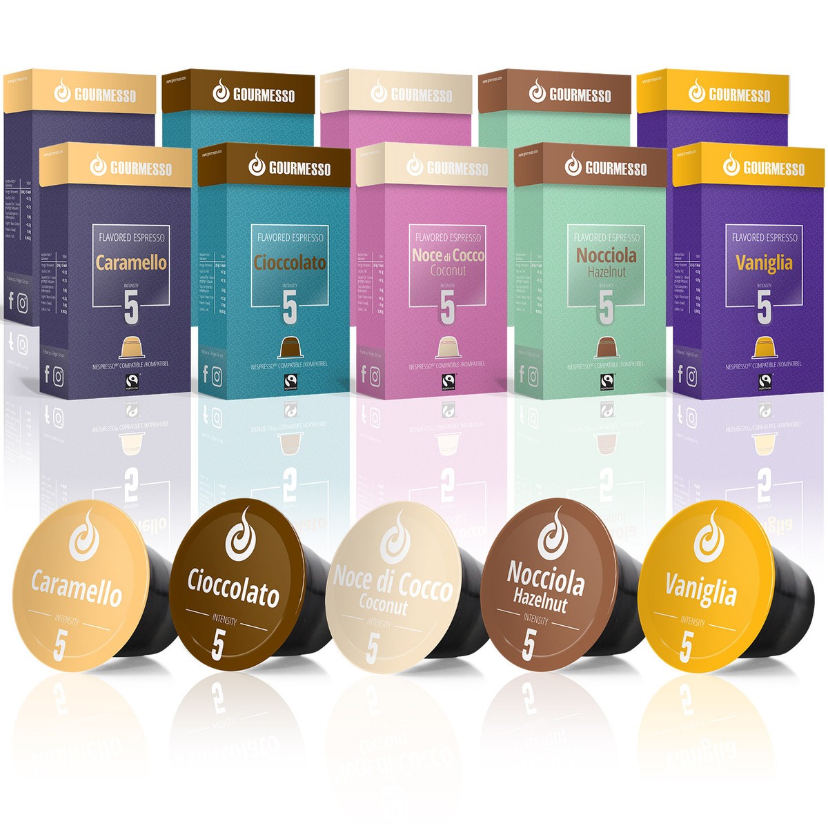 Gourmesso Flavor Bundle 100 Nespresso Compatible Coffee Capsules