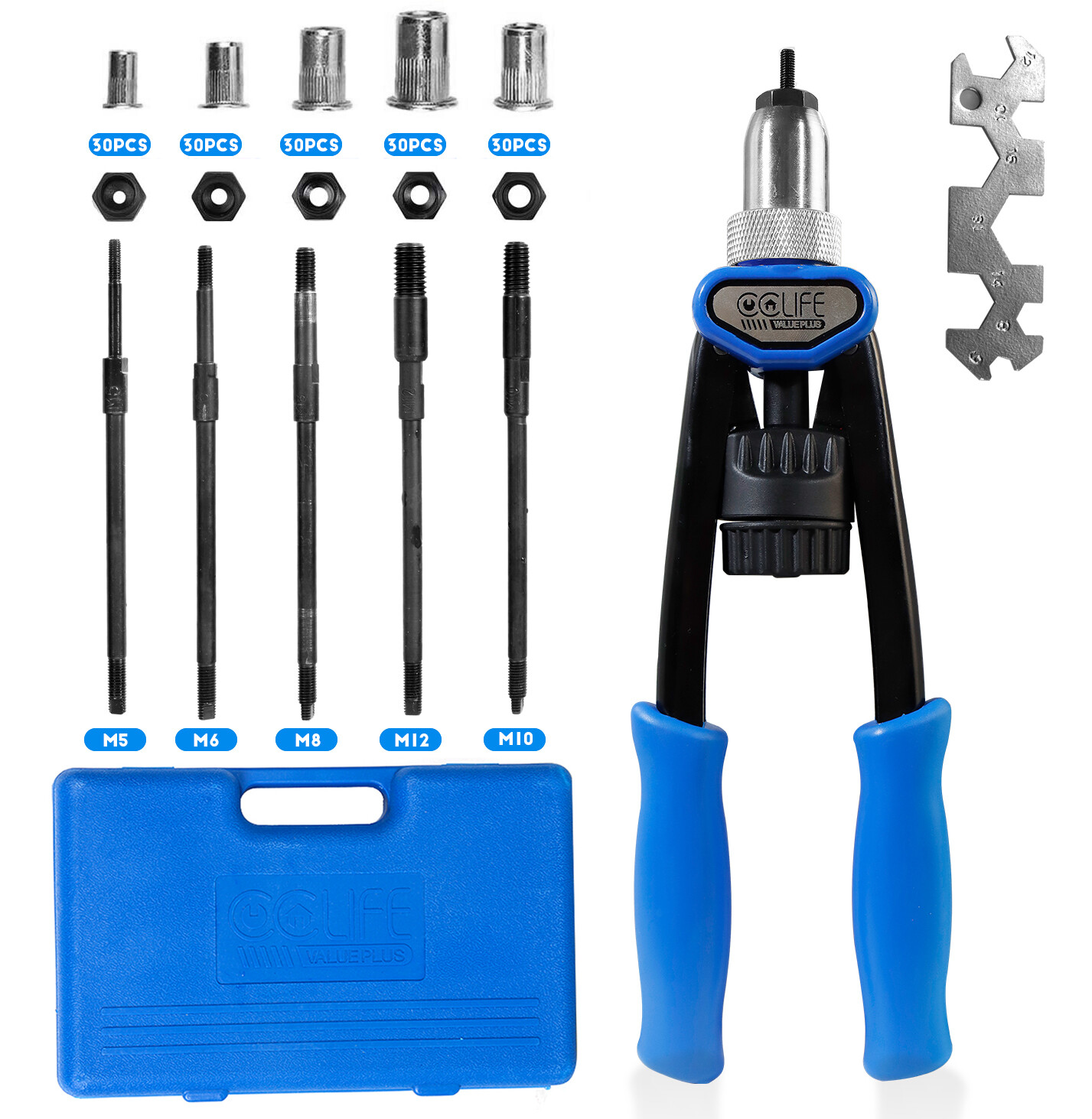 6-tlg. Nietmutternzange Set - Manuelle Nietmaschine Für M3 Bis M10