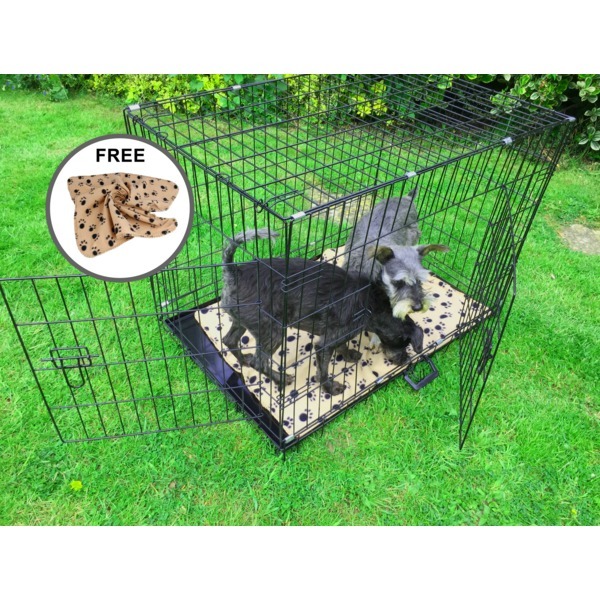 AVC XL Pet Dog Puppy Cat Metal Foldable Carry Training Cage Crate