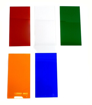 10 Sets Acrylic Sheet Transparent 20x10cm t= 2mm  Red Green Blue Orange
