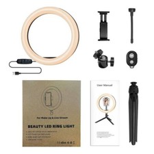 Live Streaming - Video Conferencing - Beauty LED Ring Light With Smartphone Clip