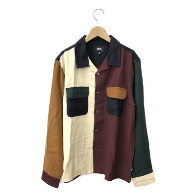 Stussy Long Sleeve Shirt Color Block Mens SIZE M (M  