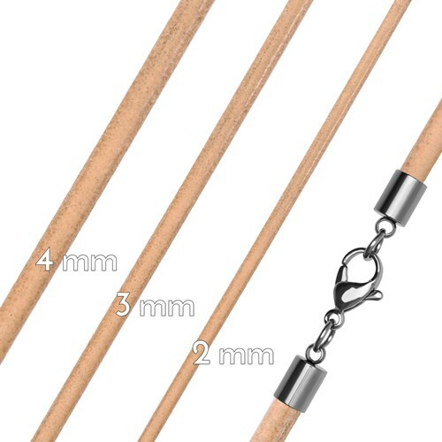 Lederkette Halskette Lederband Kette Echtleder Rindsleder Karabiner Edelstahl - Picture 3 of 6