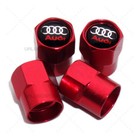 4pcs Hex Universal Car Wheels Tire Air Valve Caps Stem Dust Cover Decor Red