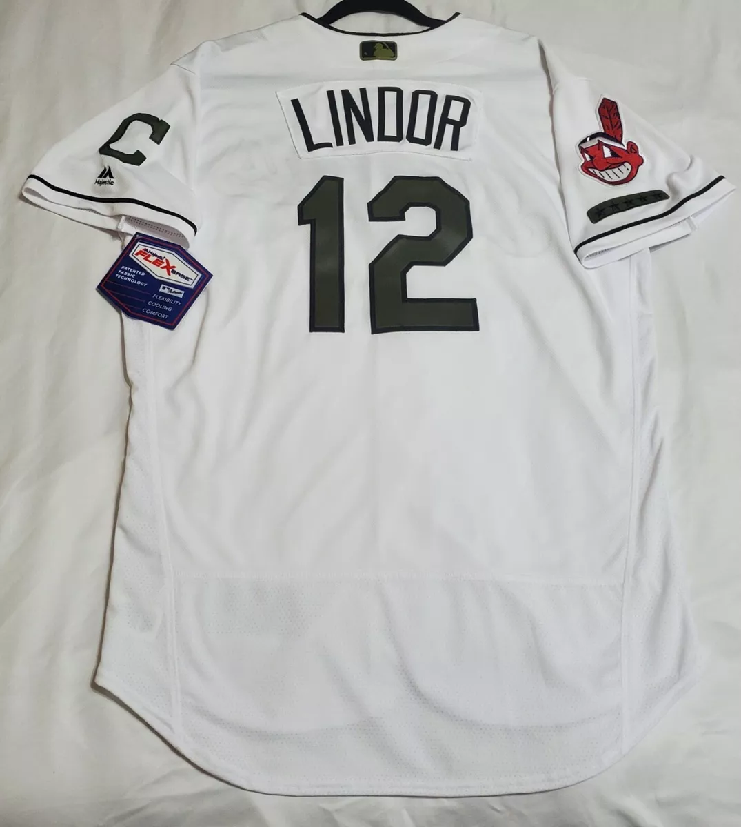 Authentic Majestic 48 XL CLEVELAND INDIANS FRANCISCO LINDOR FLEX BASE Jersey