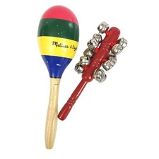 Lot of 2 Musical Instruments Ages 3 Melissa  Doug Maraca And Sleigh Bell Stick
