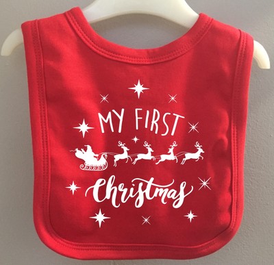red baby bib