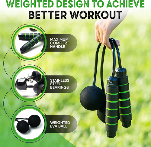 Weighted Cordless Jump Rope - Adjustable Length Ropes Ropeless Jump Rope for Bea - Picture 4 of 12