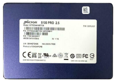 Micron 5100 PRO 480GB MTFDDAK480TCB-1AR1ZABYY 2.5'' SATA III 6Gb/s SSD