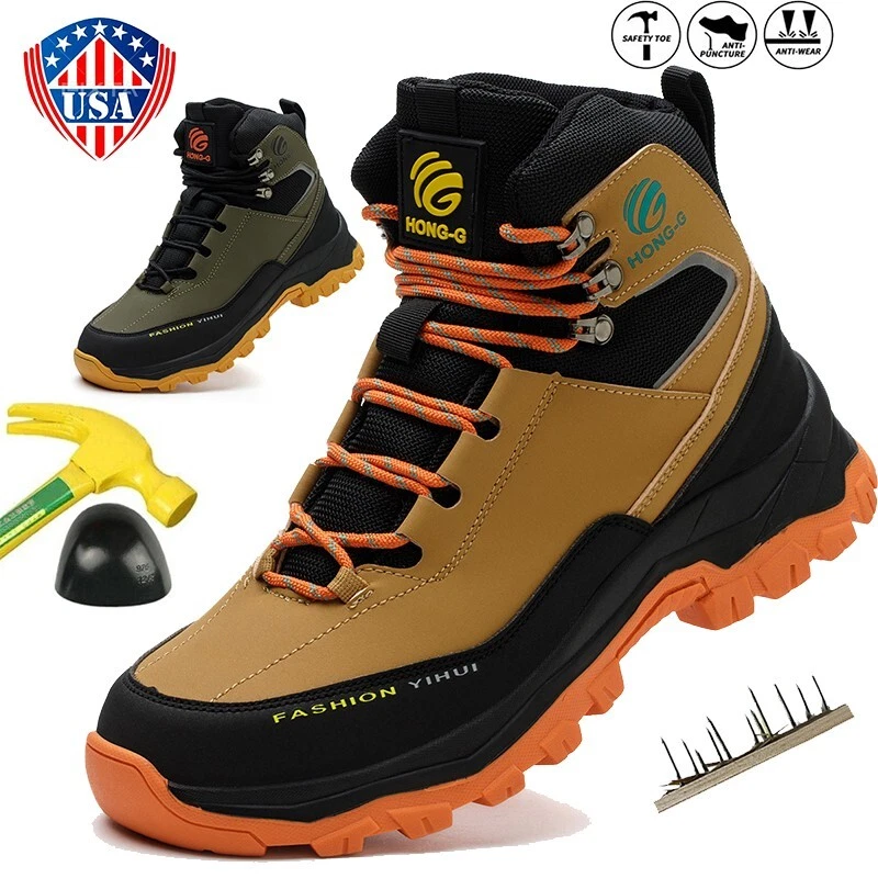 Work Boots Waterproof Mens Steel Toe shoes Safety Shoes Indestructible Outdoor