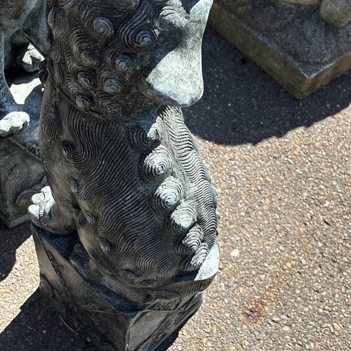 Pair Of Antique Bronze Foo Dogs Incredible Rare 28” Tall - Picture 8 of 11