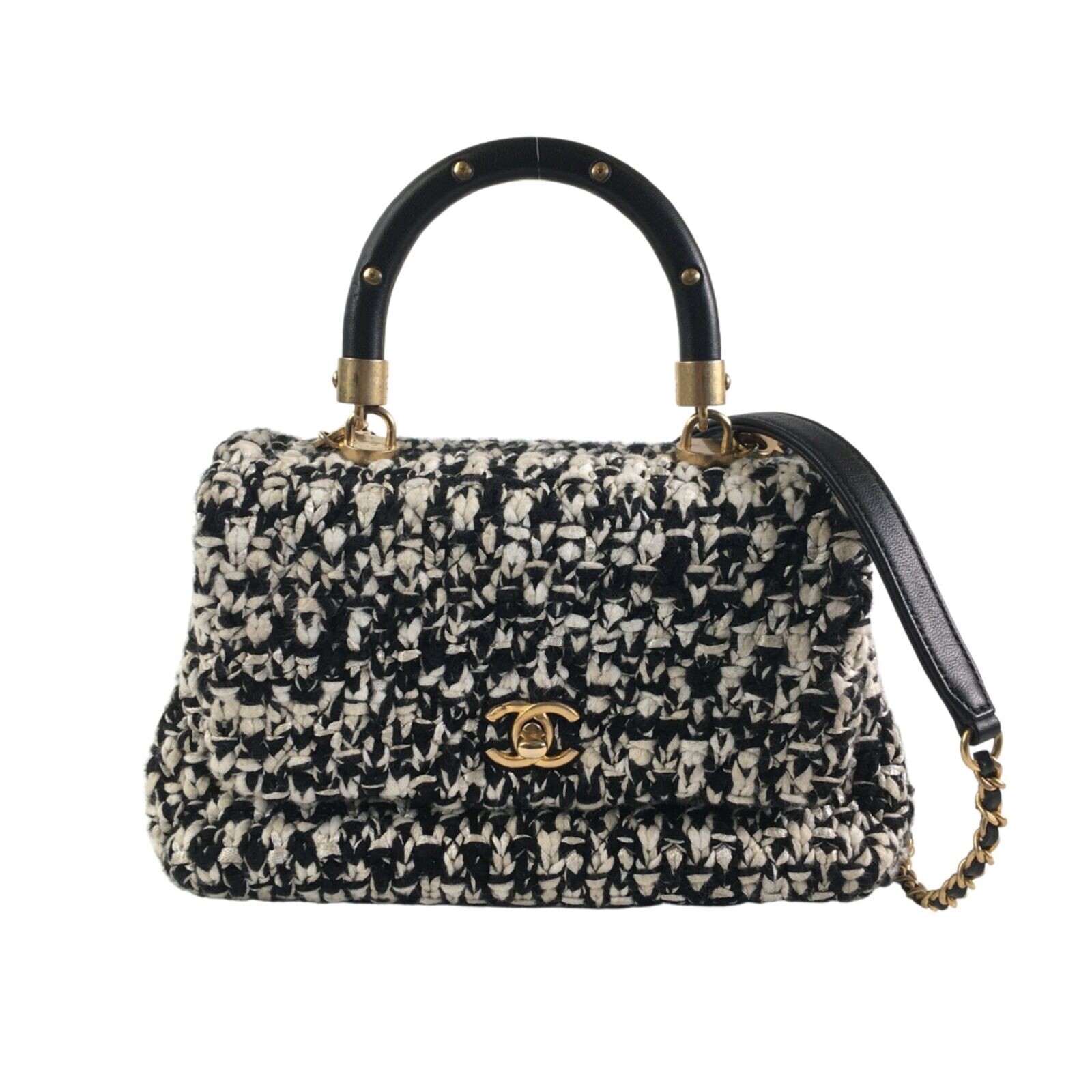 Chanel Black Tweed Coco Handle Bag-image