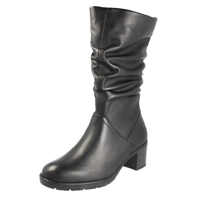 Women's Mid Calf Winding Block Heel Boots D2A70