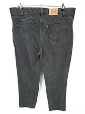 Vintage Levis 540 Jeans Mens 42x34 Relaxed Fit Black Denim USA Made Distressed