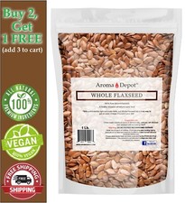 1 lb. Brown Whole Flax Seeds Omega-3 Non-GMO Linaza Raw Flaxseed Kosher 1 Libra