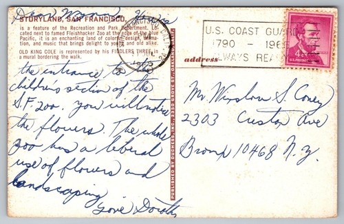 Vintage Storyland Postkarte - Old King Cole, San Francisco, 60er Jahre - Bild 2 von 3