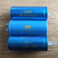 JOBLOT 3 x RS RADIO SPARES/ERIE/ITT 1000uF 70v 63v 25v CAPACITOR (MY-857)