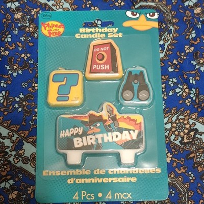 Phineas and Ferb Birthday Candle Set 4 PCS Disney Perry Designware