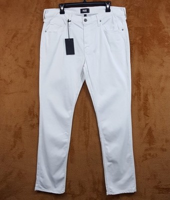 PAIGE Jeans Mens Size 36 White Wash Slim Straight FEDERAL Stretch Denim $199