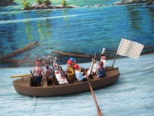 SOLDATINI DI PIOMBO FRANCESI GUERRA FRANCO INDIANA 1759 LANCIA-BARCA TOYSOLDIERS