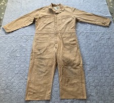 VTG Wear Guard Coveralls Mens Brown Canvas Snap Work Sz 50x21 Overall 56"