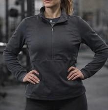 All In Motion Sweatshirt Activewear Womens Large Fitted Cropped Textured Black