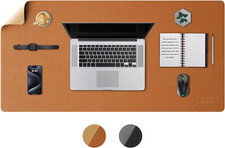 Leather Desk Pad Protector, Office Desk Mat, Large Mouse Pad, Laptop Desk Pad -