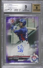 2017 Bowman Retail Prospect Purple /250 Leody Taveras #PA-LT BGS 9 MINT Auto 0f8