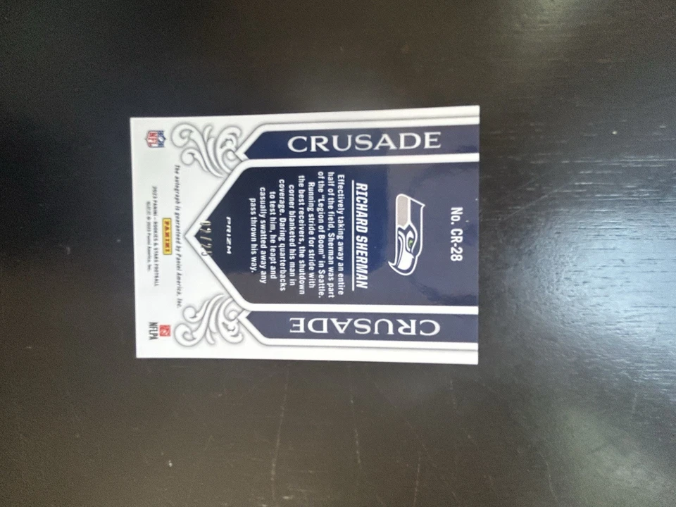 2023 Panini Rookies & Stars - Crusade Richard Sherman #CR-28 Auto /25 - Image 3 of 4