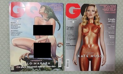 GQ ITALIEN DEZEMBER 2014 KATE MOSS 183 + SEPTEMBER 2015 MILO MANARA 192 MAGAZIN
