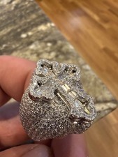 Moissanite Cross Ring 925 Sliver Size 11