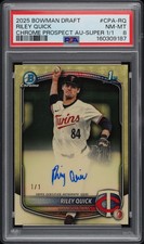 2025 BOWMAN DRAFT CHROME PROSPECT AUTOS SUPERFRACTOR 1/1 RILEY QUICK 1/1 PSA 8