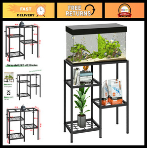 20 Gallon Aquarium Stand with 3-Tier Metal Shelf for Fish, Turtle & Reptile Tank