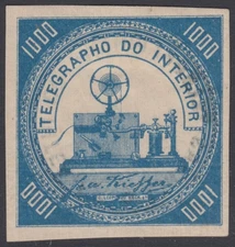 BRAZIL 1869,  TELEGRAPHOS - RMH T3 - MH (OG) - SUPERB