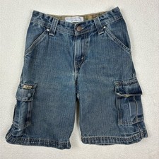 Y2K Levi's Kids Blue Denim Cargo Shorts Sz 8 Regular