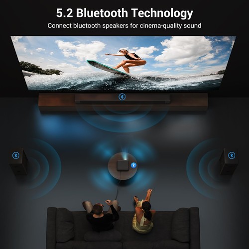 Offiziell lizenzierter Netflix 1500 ANSI Smart Projektor, 4K Projektor mit Wifi a... - Bild 5 von 9