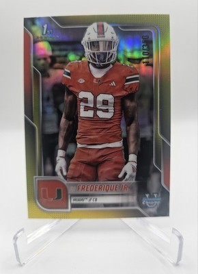 2025 Bowman Chrome U OJ Frederique Jr. 1st #92 Yellow Refractor /350 Miami