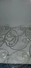 Vintage Federal Glass Hospitality Snack Set Homestead Wheat with 9 Trays, 8 Cups