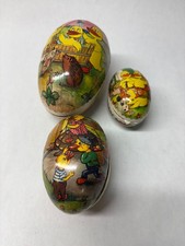 VTG Antique German Paper Mache Easter Eggs Nesting Lot of 3 Containers READ