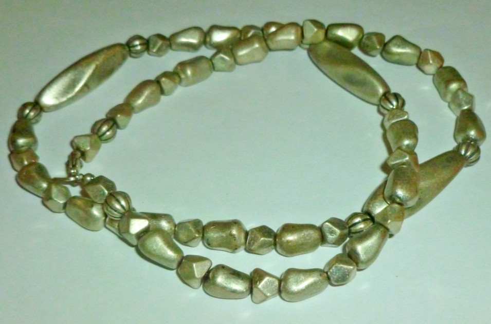 Vintage George Necklace Silver  Tone Plastic Bead 24" View 4