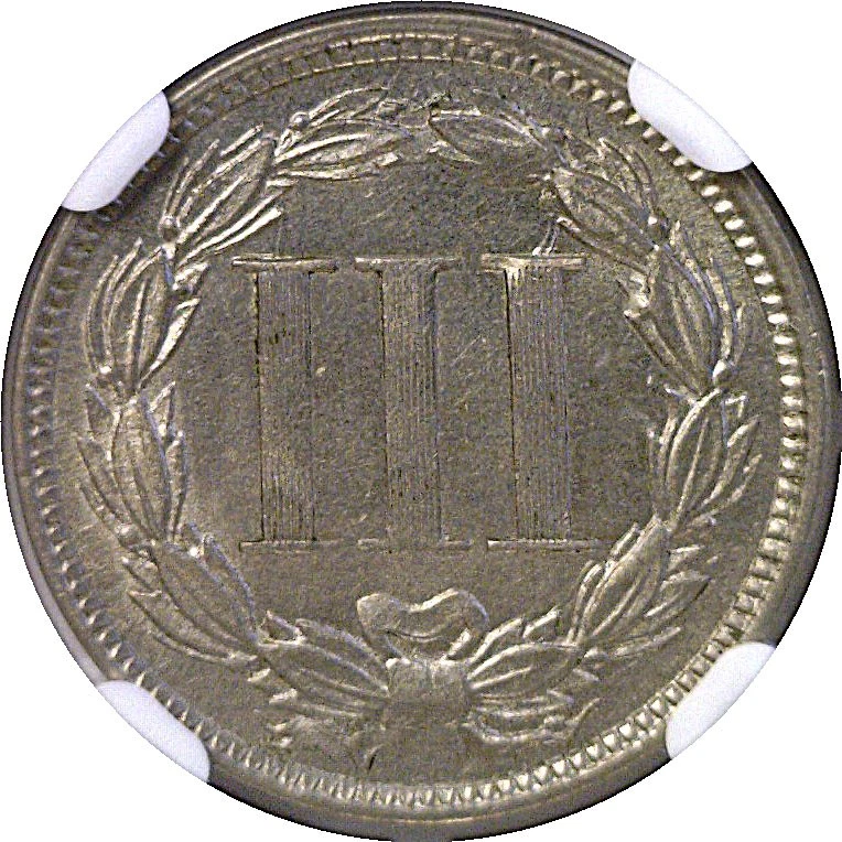 1867 3C Nickel Three Cent NGC MS-63 - Image 3 of 3