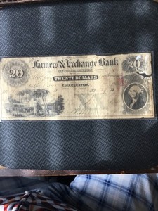 20.00 dollar bill Farmer exchange bank